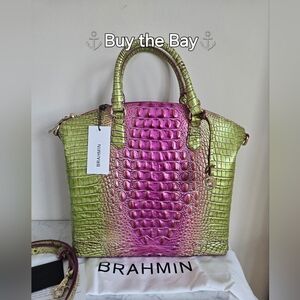 Brahmin Large Duxbury Satchel Limeade Ombre Melbourne